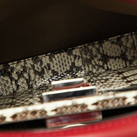 FENDI Red Leather Regular PeekabooTop Handle Bag - Picture 7 of 8